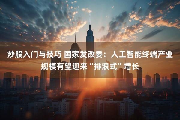 炒股入门与技巧 国家发改委：人工智能终端产业规模有望迎来“排浪式”增长