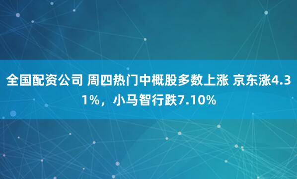 全国配资公司 周四热门中概股多数上涨 京东涨4.31%，小马智行跌7.10%