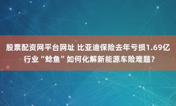 股票配资网平台网址 比亚迪保险去年亏损1.69亿 行业“鲶鱼”如何化解新能源车险难题？